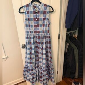 DAYDRESS midi windowpane dress